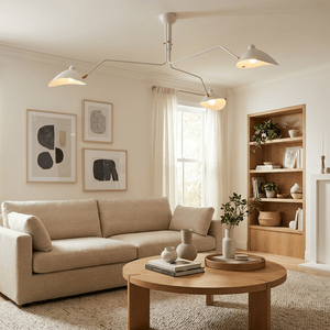 Arachnia | Suspended 3-Arm Ceiling Light with Rotating Reflectors, Black or White Finish