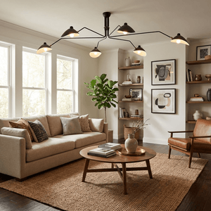 Arachnia | Suspended 3-Arm Ceiling Light with Rotating Reflectors, Black or White Finish