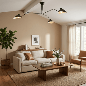 Arachnia | Suspended 3-Arm Ceiling Light with Rotating Reflectors, Black or White Finish