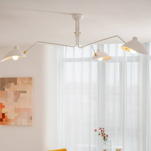Arachnia | Suspended 3-Arm Ceiling Light with Rotating Reflectors, Black or White Finish