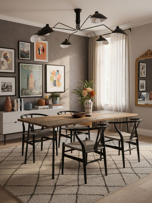 Arachnia | Suspended 3-Arm Ceiling Light with Rotating Reflectors, Black or White Finish