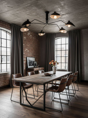 Arachnia | Suspended 3-Arm Ceiling Light with Rotating Reflectors, Black or White Finish