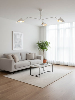 Arachnia | Suspended 3-Arm Ceiling Light with Rotating Reflectors, Black or White Finish
