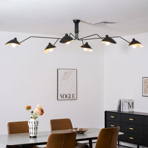 Arachnia | Suspended 3-Arm Ceiling Light with Rotating Reflectors, Black or White Finish