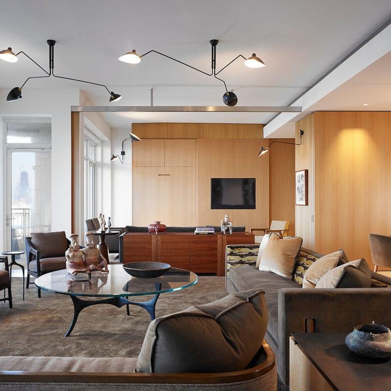 Arachnia | Suspended 3-Arm Ceiling Light with Rotating Reflectors, Black or White Finish