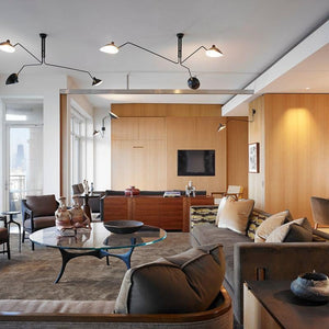 Arachnia | Suspended 3-Arm Ceiling Light with Rotating Reflectors, Black or White Finish