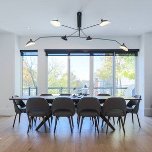 Arachnia | Suspended 3-Arm Ceiling Light with Rotating Reflectors, Black or White Finish