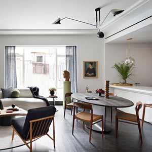 Arachnia | Suspended 3-Arm Ceiling Light with Rotating Reflectors, Black or White Finish