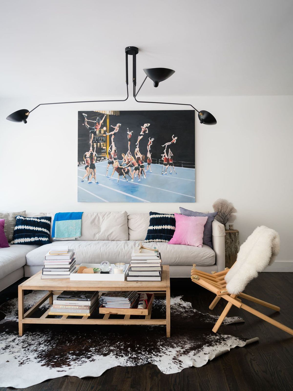 Arachnia | Suspended 3-Arm Ceiling Light with Rotating Reflectors, Black or White Finish
