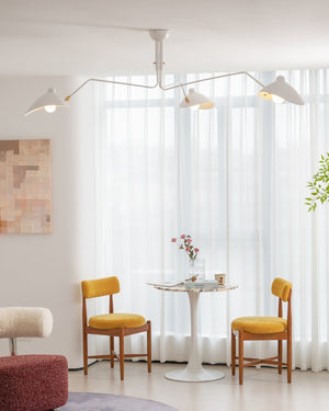 Arachnia | Suspended 3-Arm Ceiling Light with Rotating Reflectors, Black or White Finish