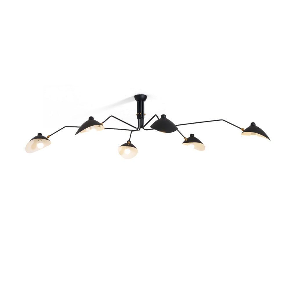 Arachnia | Suspended 3-Arm Ceiling Light with Rotating Reflectors, Black or White Finish