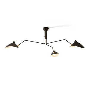 Arachnia | Suspended 3-Arm Ceiling Light with Rotating Reflectors, Black or White Finish