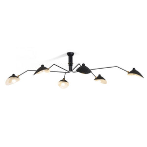 Arachnia | Suspended 3-Arm Ceiling Light with Rotating Reflectors, Black or White Finish