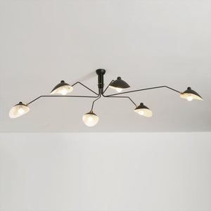 Arachnia | Suspended 3-Arm Ceiling Light with Rotating Reflectors, Black or White Finish