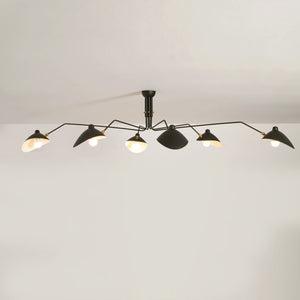 Arachnia | Suspended 3-Arm Ceiling Light with Rotating Reflectors, Black or White Finish
