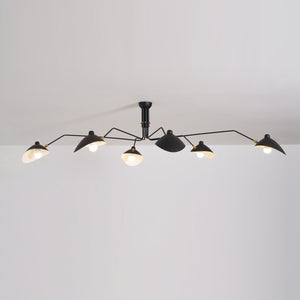 Arachnia | Suspended 3-Arm Ceiling Light with Rotating Reflectors, Black or White Finish