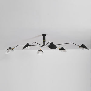 Arachnia | Suspended 3-Arm Ceiling Light with Rotating Reflectors, Black or White Finish