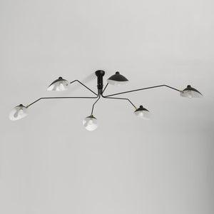 Arachnia | Suspended 3-Arm Ceiling Light with Rotating Reflectors, Black or White Finish
