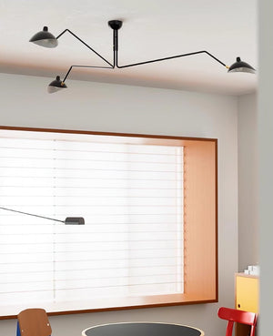 Arachnia | Suspended 3-Arm Ceiling Light with Rotating Reflectors, Black or White Finish