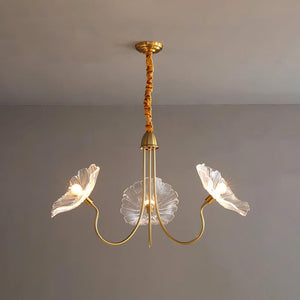 Murano Glass Flowers Chandelier Frosted Leaf Ceiling Light