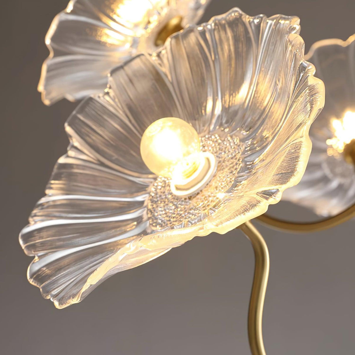 Murano Glass Flowers Chandelier Frosted Leaf Ceiling Light