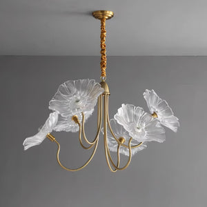 Murano Glass Flowers Chandelier Frosted Leaf Ceiling Light