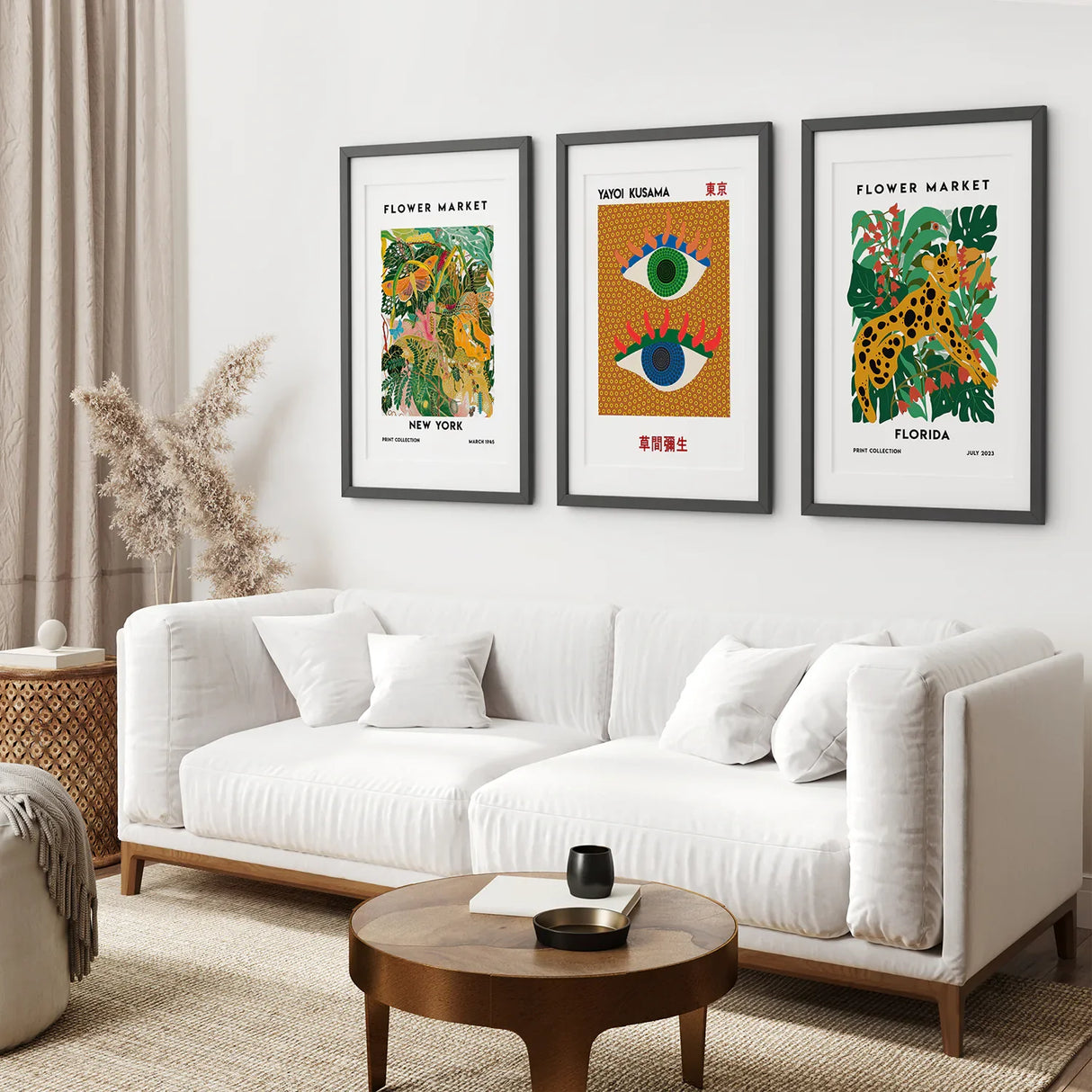 Modern Abstract Flower Marker Set of 3 Piece