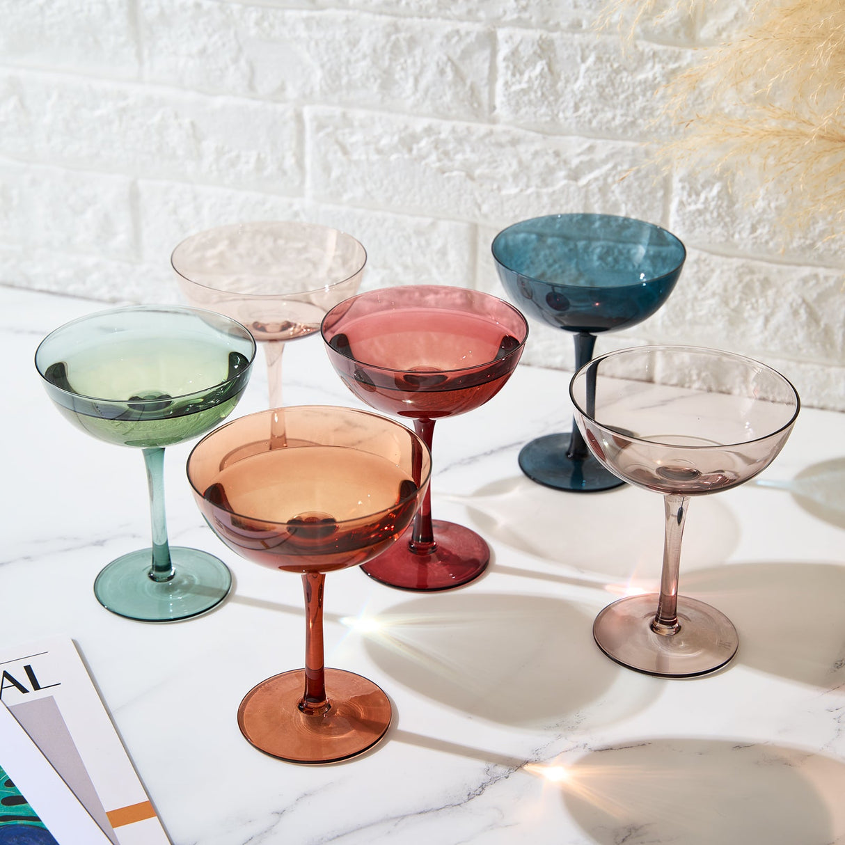 Tonal Champagne Coupe, Cocktail Glassware, Set of 6