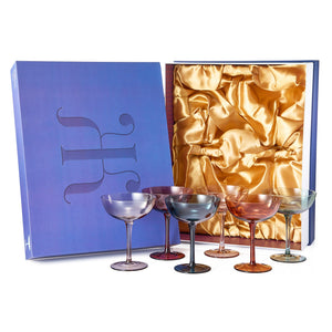 Tonal Champagne Coupe, Cocktail Glassware, Set of 6