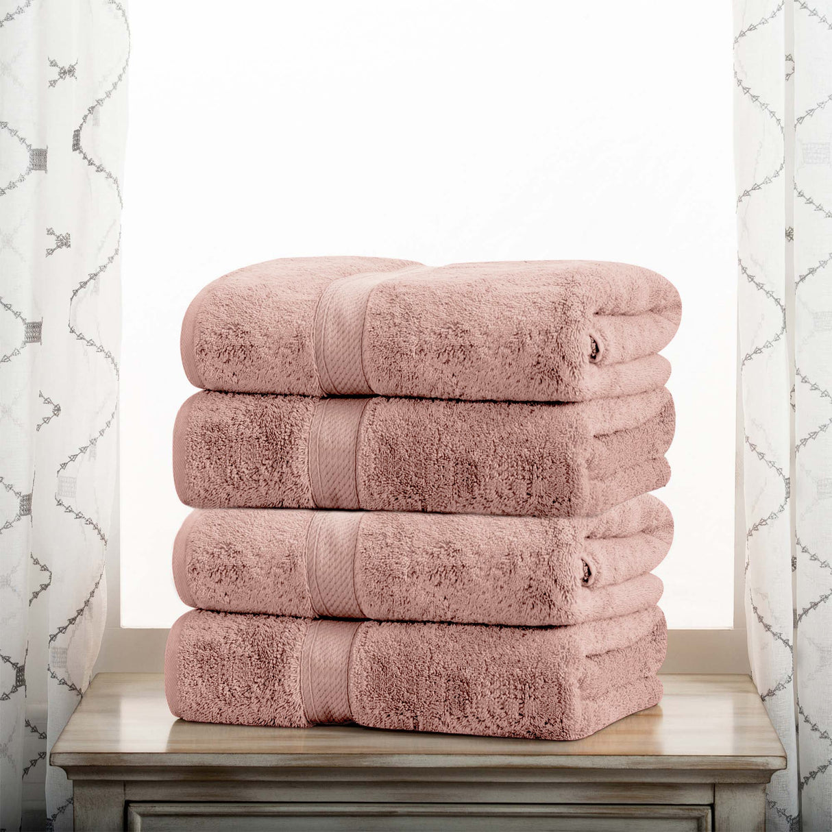 Egyptian Cotton Plush Heavyweight Bath Towel Set of 4 - Egyptian Cotton Bath Towel by Superior Brand