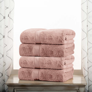 Egyptian Cotton Plush Heavyweight Bath Towel Set of 4 - Egyptian Cotton Bath Towel by Superior Brand