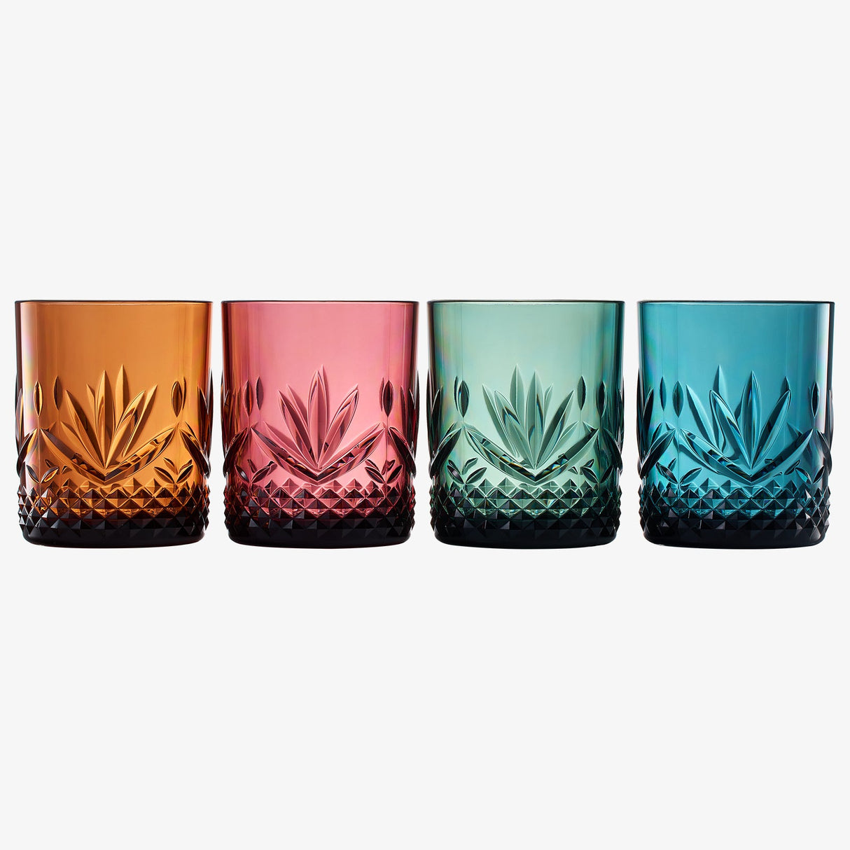 Onix Acrylic Crystal Lowball Glassware, Set of 4