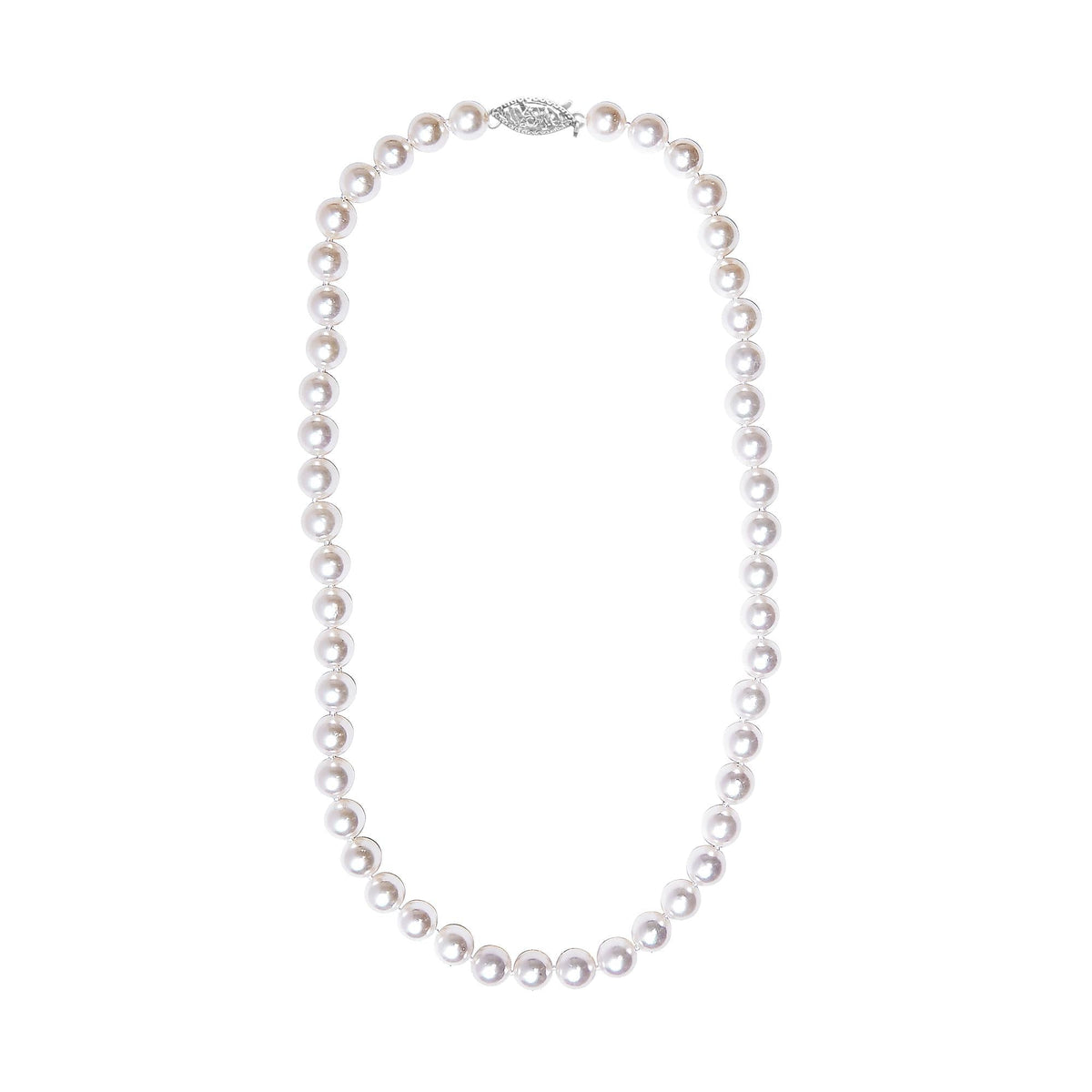 14K Gold 8.0x8.5mm Akoya Pearl Strand Necklace