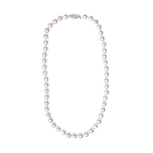 14K Gold 8.0x8.5mm Akoya Pearl Strand Necklace