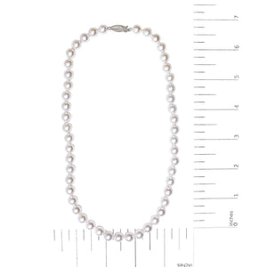 14K Gold 8.0x8.5mm Akoya Pearl Strand Necklace