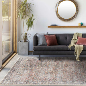 Peach Noda Vintage Washable Area Rug - Clearance