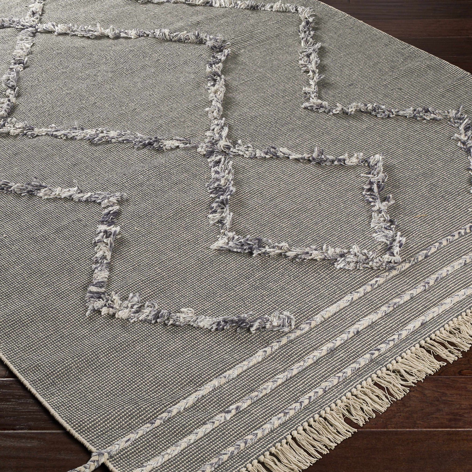 Needville Gray High-Low Rug - Clearance