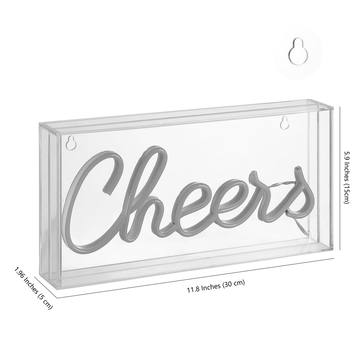 Cheers Contemporary Glam Acrylic Box USB Operated LED Neon Light