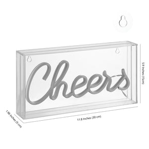 Cheers Contemporary Glam Acrylic Box USB Operated LED Neon Light