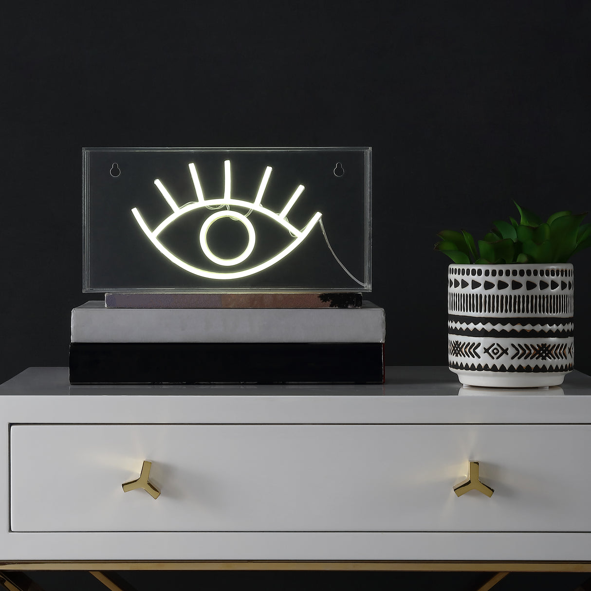 Eye Contemporary Glam Acrylic Box USB Operated LED Neon Light