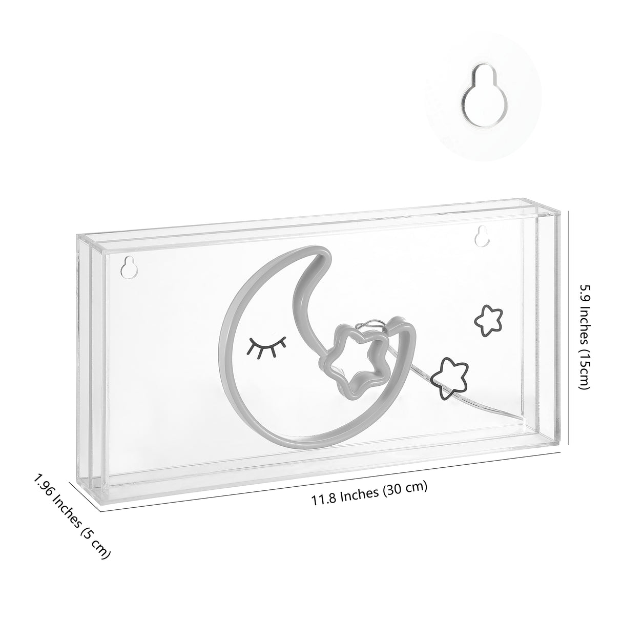 Moon Contemporary Glam Acrylic Box USB Operated LED Neon Light