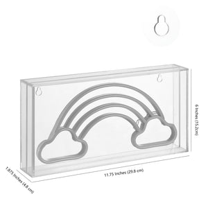Rainbow Contemporary Glam Acrylic Box USB Operated LED Neon Light