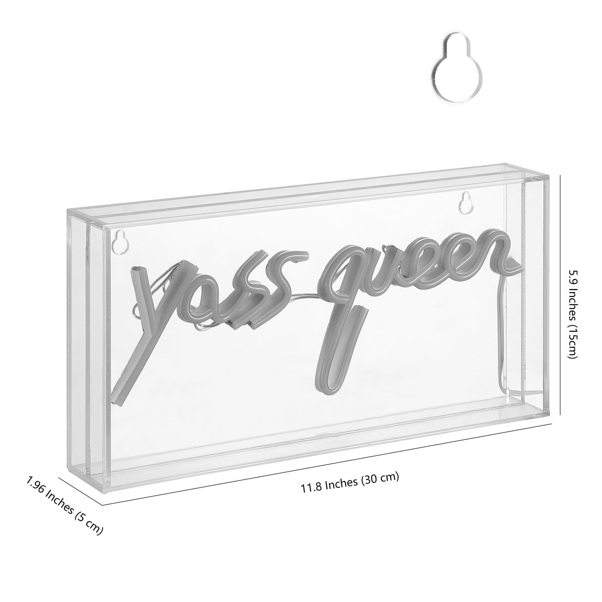 Yass Contemporary Glam Acrylic Box USB Operated LED Neon Light