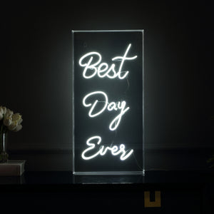 Best X 23.63" Contemporary Glam Acrylic Box USB Operated LED Neon Light