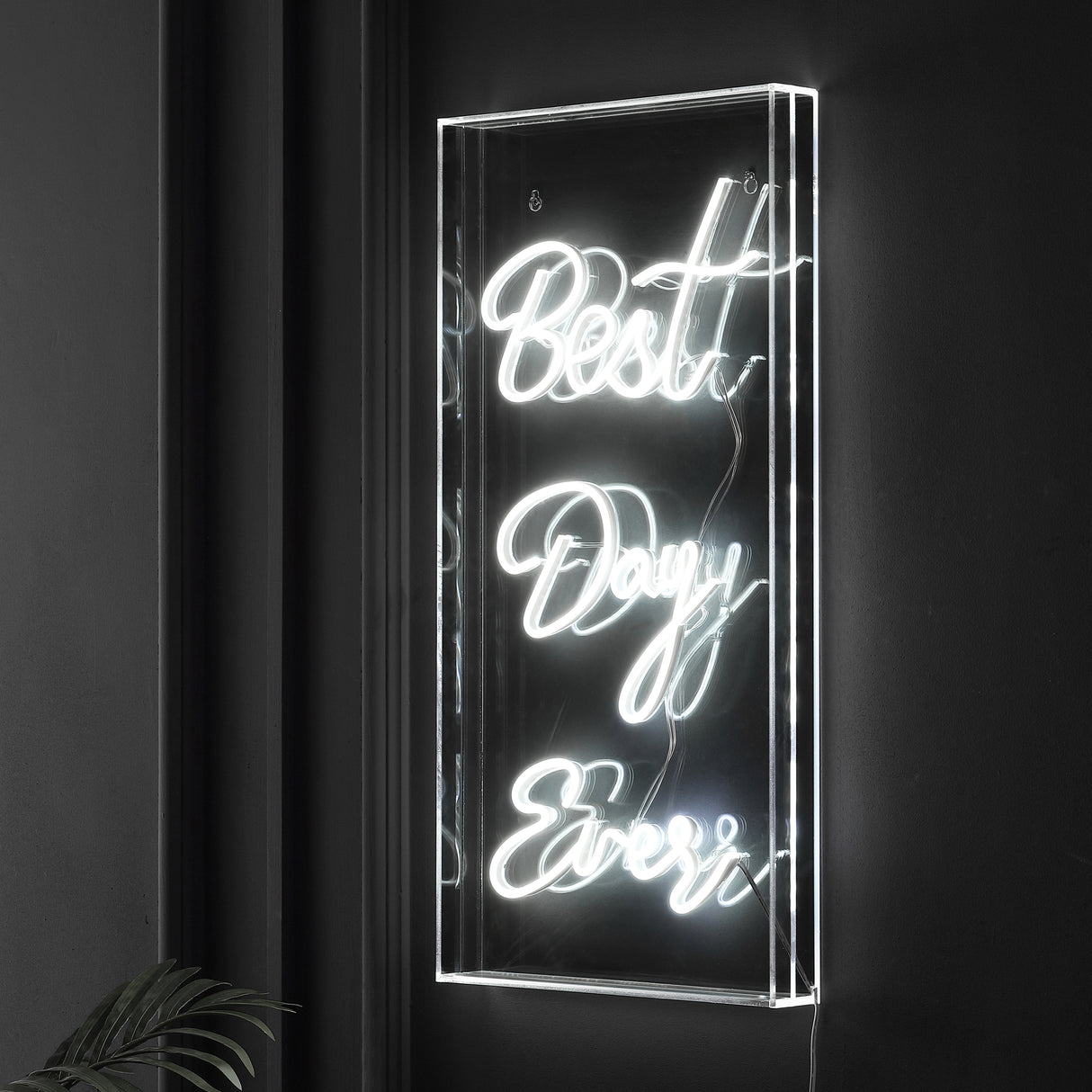 Best X 23.63" Contemporary Glam Acrylic Box USB Operated LED Neon Light