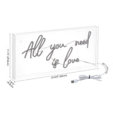 All X 11.75" Contemporary Glam Acrylic Box USB Operated LED Neon Light