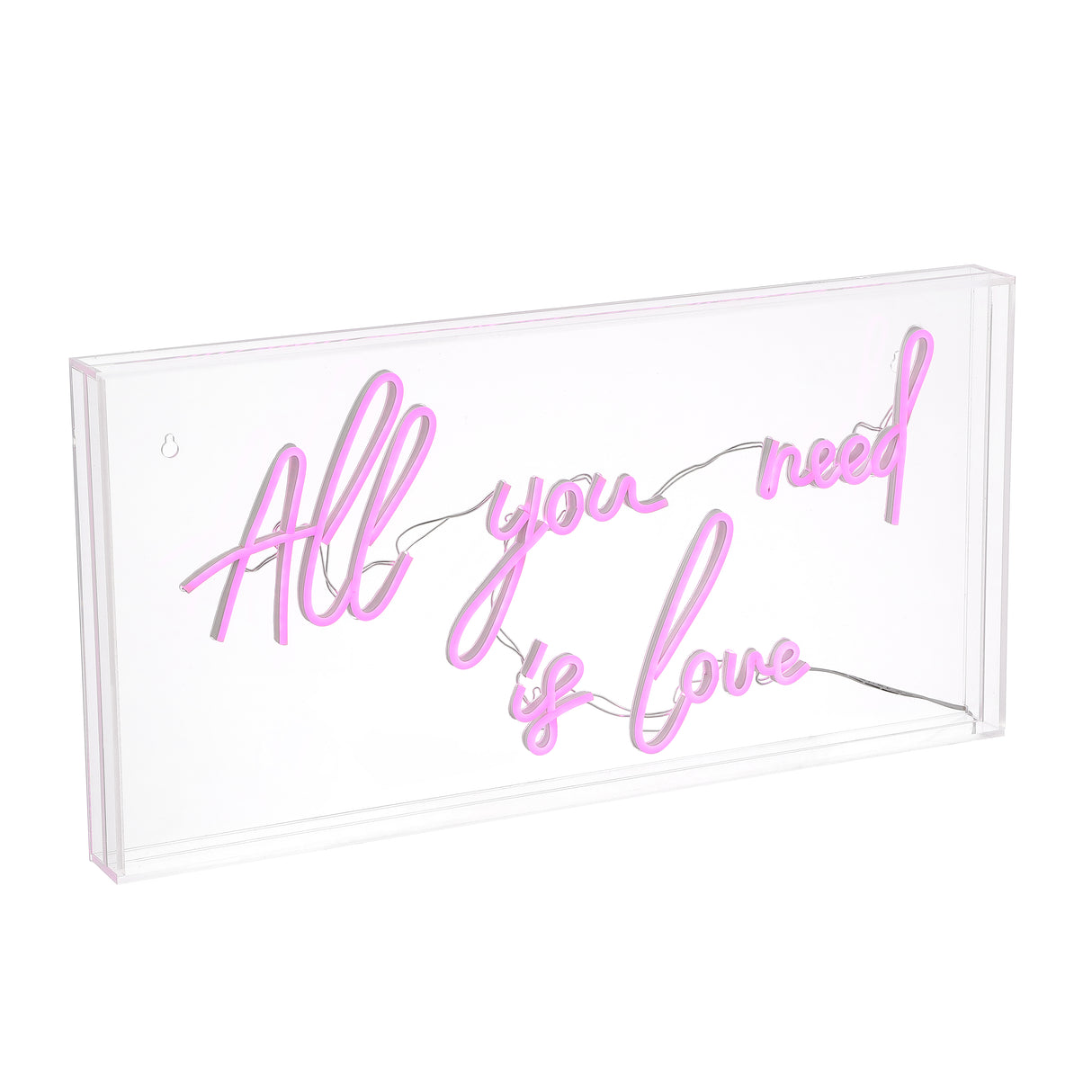 All X 11.75" Contemporary Glam Acrylic Box USB Operated LED Neon Light