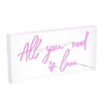 All X 11.75" Contemporary Glam Acrylic Box USB Operated LED Neon Light