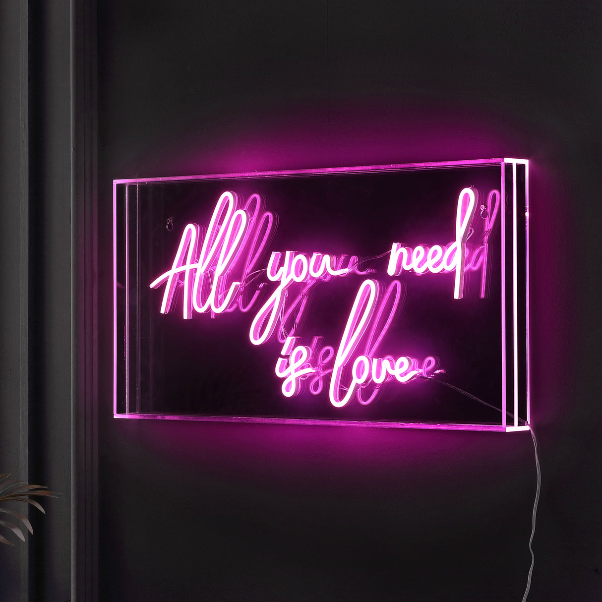 All X 11.75" Contemporary Glam Acrylic Box USB Operated LED Neon Light