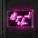 All X 11.75" Contemporary Glam Acrylic Box USB Operated LED Neon Light
